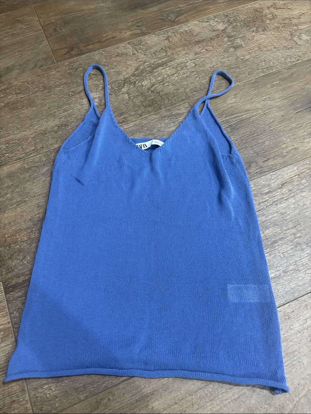 Zara Periwinkle Knit Spaghetti-Strap Cami